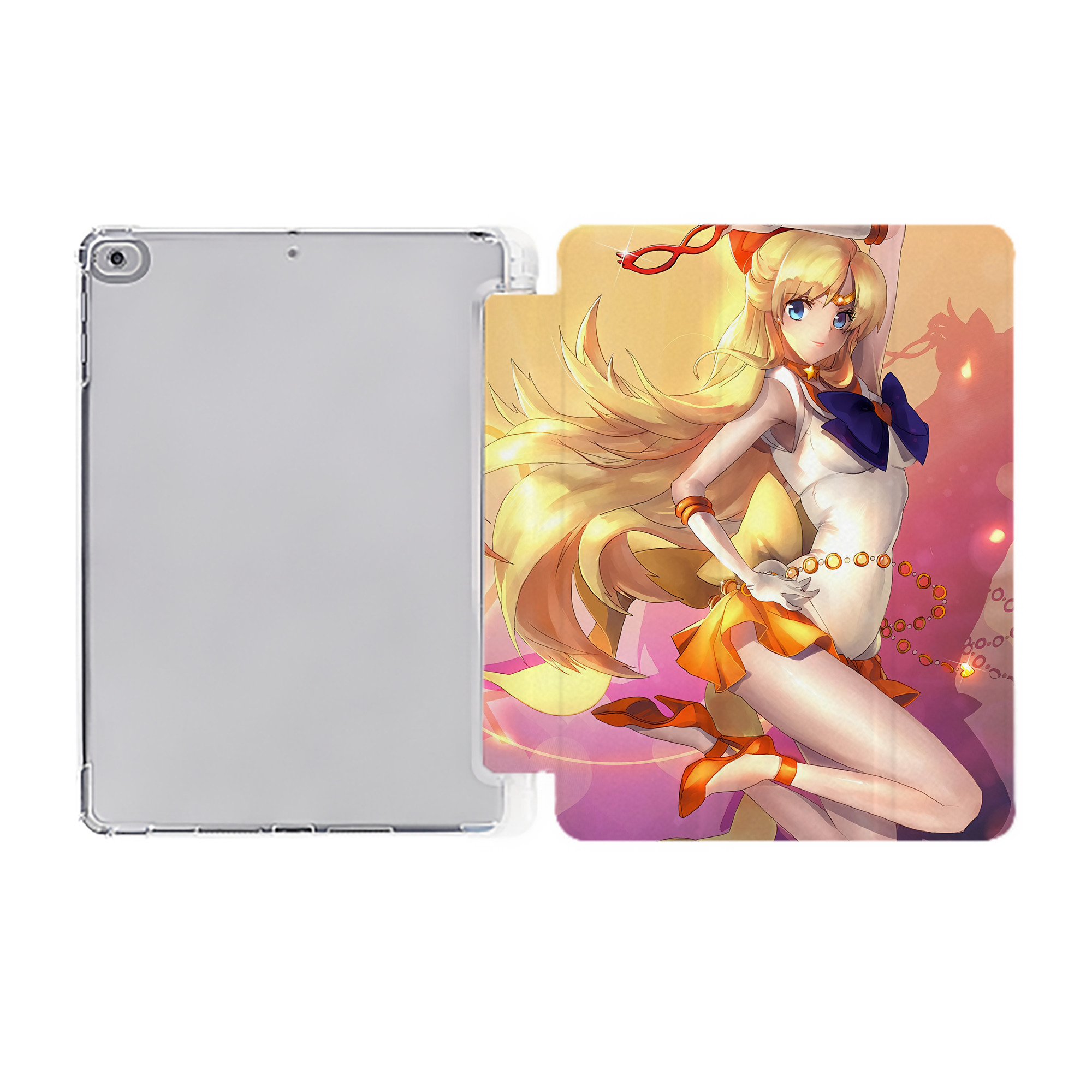 （画像用） 美少女戦士セーラームーン Sailor Moon IPad ケース ペン収納付き 三つ折りスタンド PUレザー×シリコン 対応機種9.5/10.5/10.9インチ